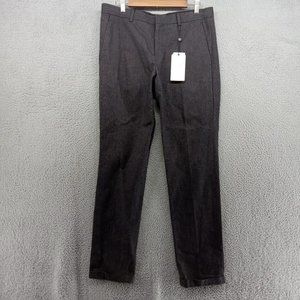 Selected Pants Mens 34x34 Black Micro‎ Patterned Slime Tapered Trousers Office